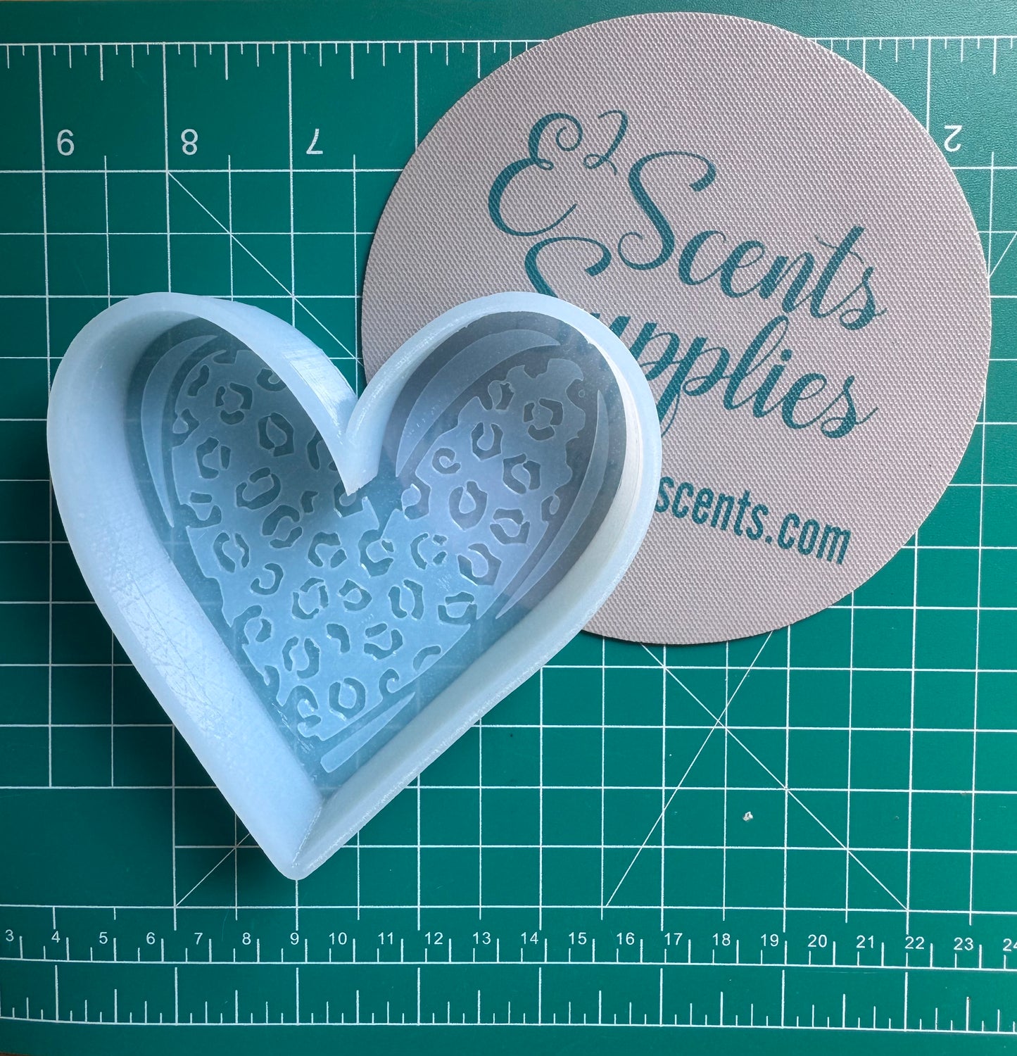 Leopard Heart Silicone Mold 4”W x4”H x 1" D