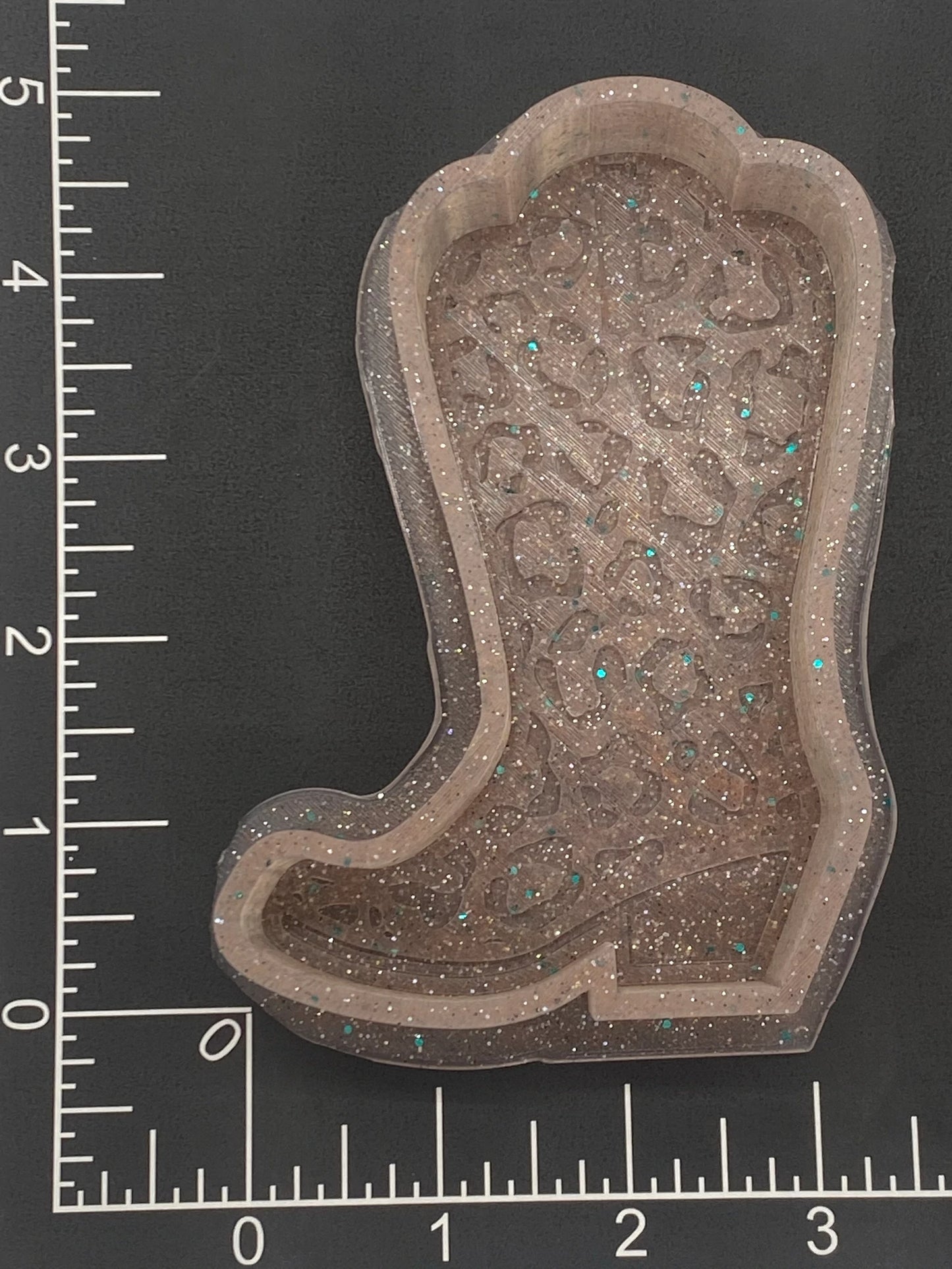 Leopard Boot Silicone Mold 4.5”H x 3.25”W x 1" deep.