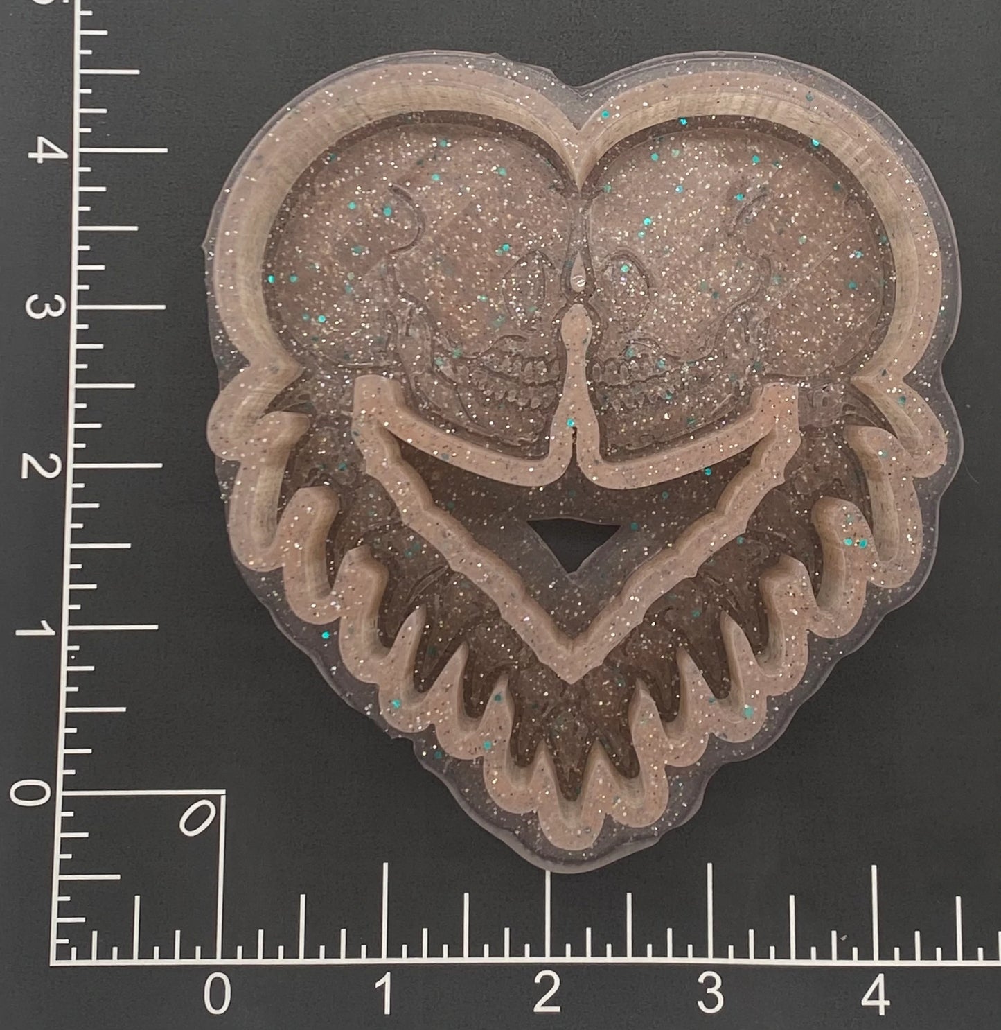 Skeleton Heart Silicone Mold 4” tall x 4” wide x 1" deep