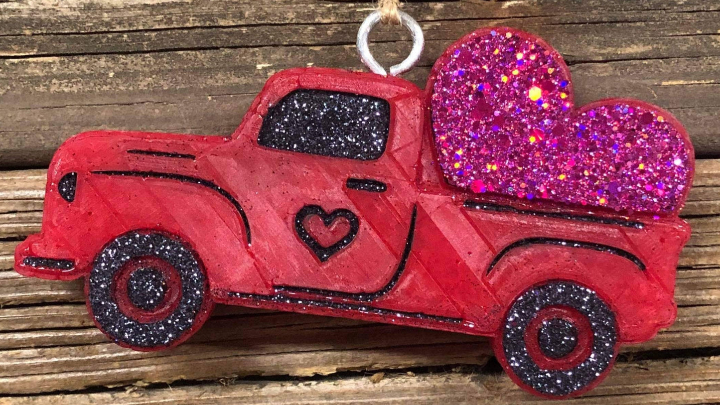 Truck with Heart Silicone Mold 3.25” Tx 5.5” W x 1" D