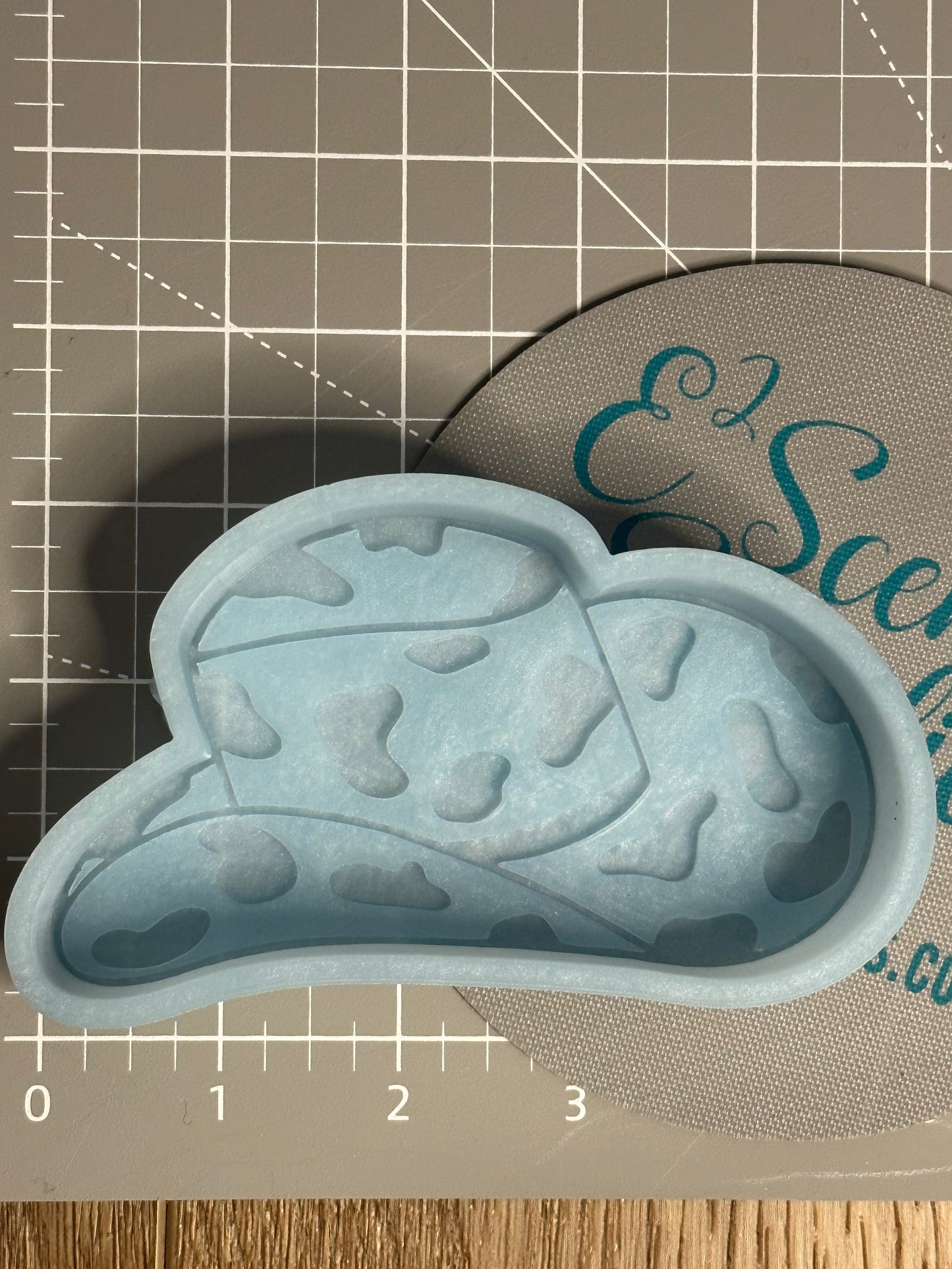 Cow Print Cowboy Hat Silicone Mold 5”W x 3”T x 1”D