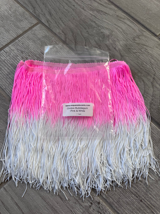 Ombre Bubblegum Pink & White Fringe