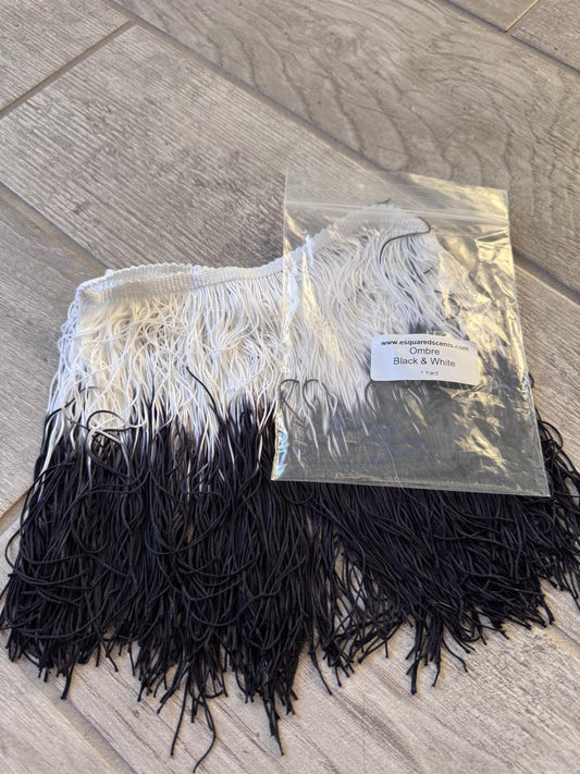 Ombre Black & White Fringe