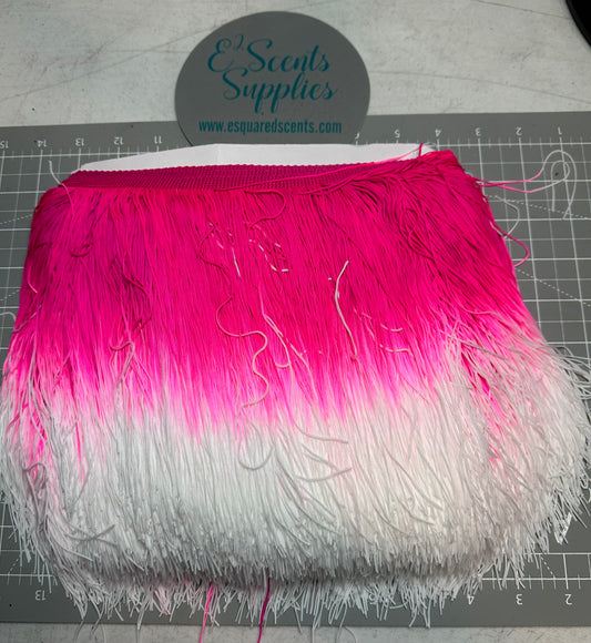 Ombré Neon Pink and White Fringe