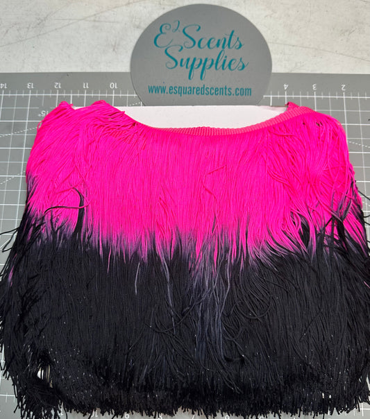 Ombré Neon Pink and Black Fringe