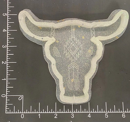 Bull Skull Silicone Mold 5” tall x 6” wide x 1" deep