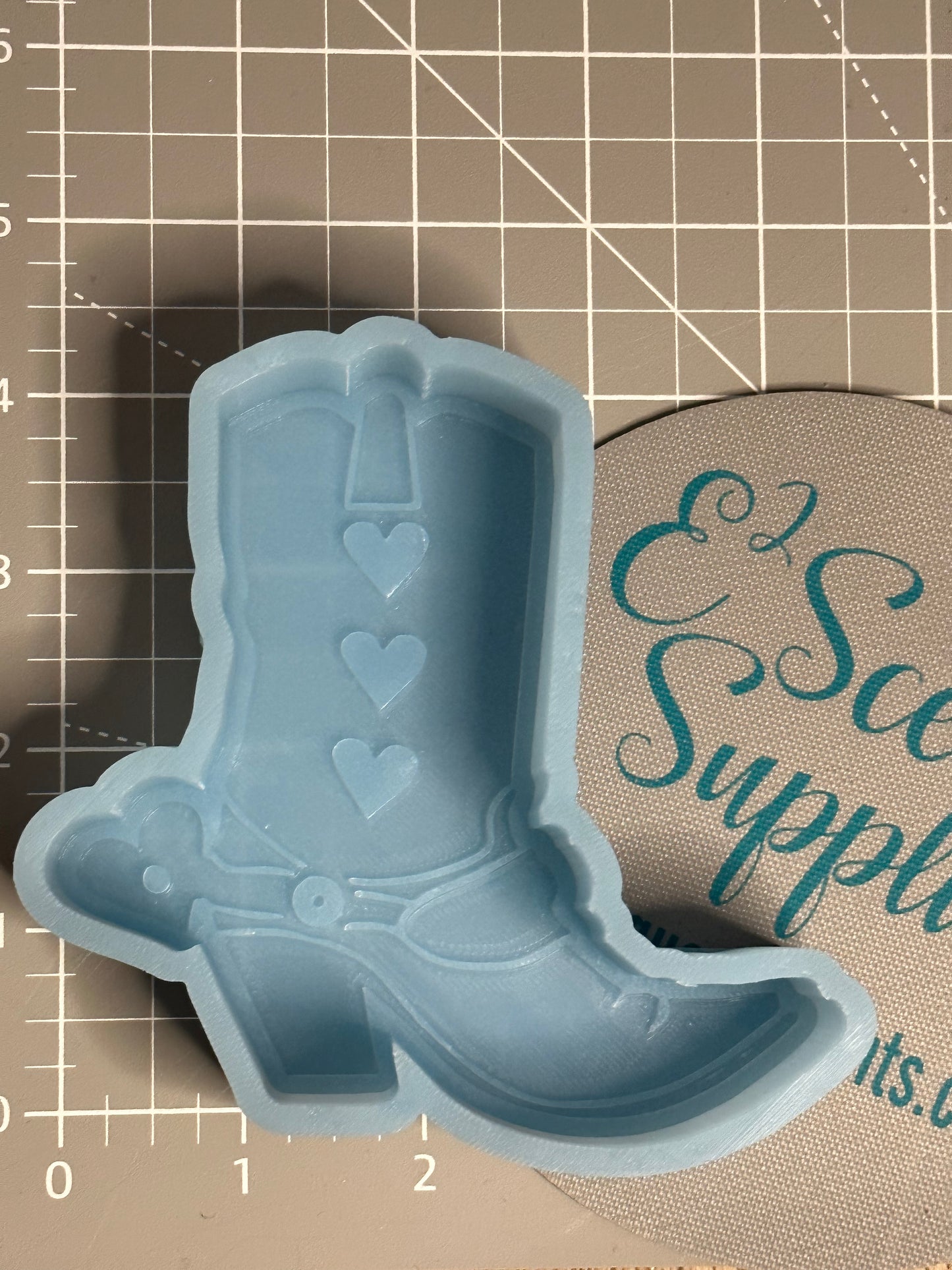 Heart Boot Silicone Mold 4.5” W x 4” H x 1" D